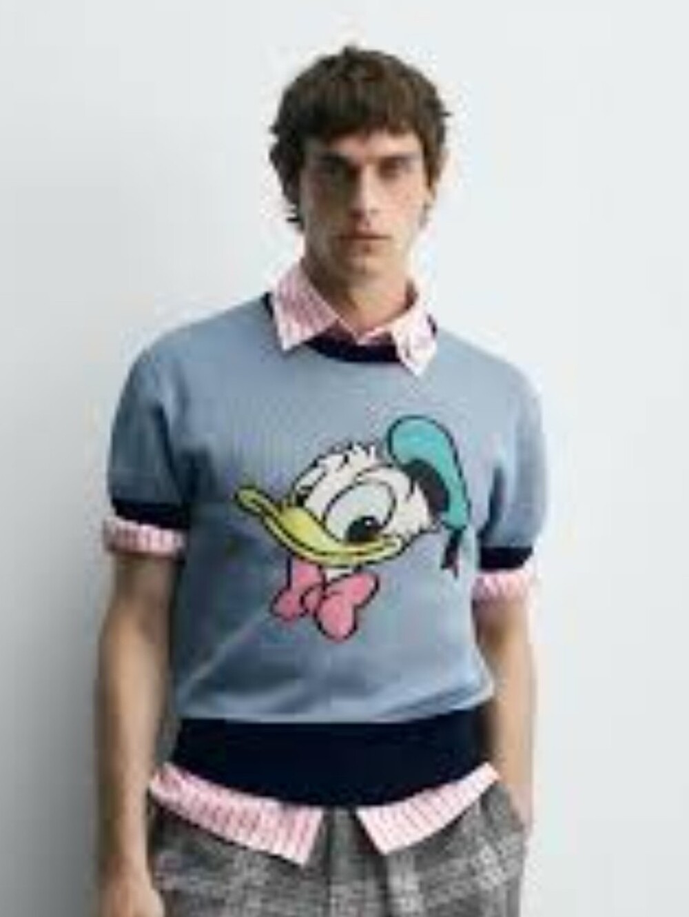 Zara x Harry Lambert x Disney Donald Duck Knit T-Shirt - Medium